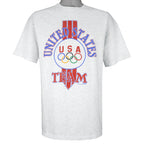 Vintage (Hanes) - Grey Team USA T-Shirt 1990s X-Large Vintage Retro