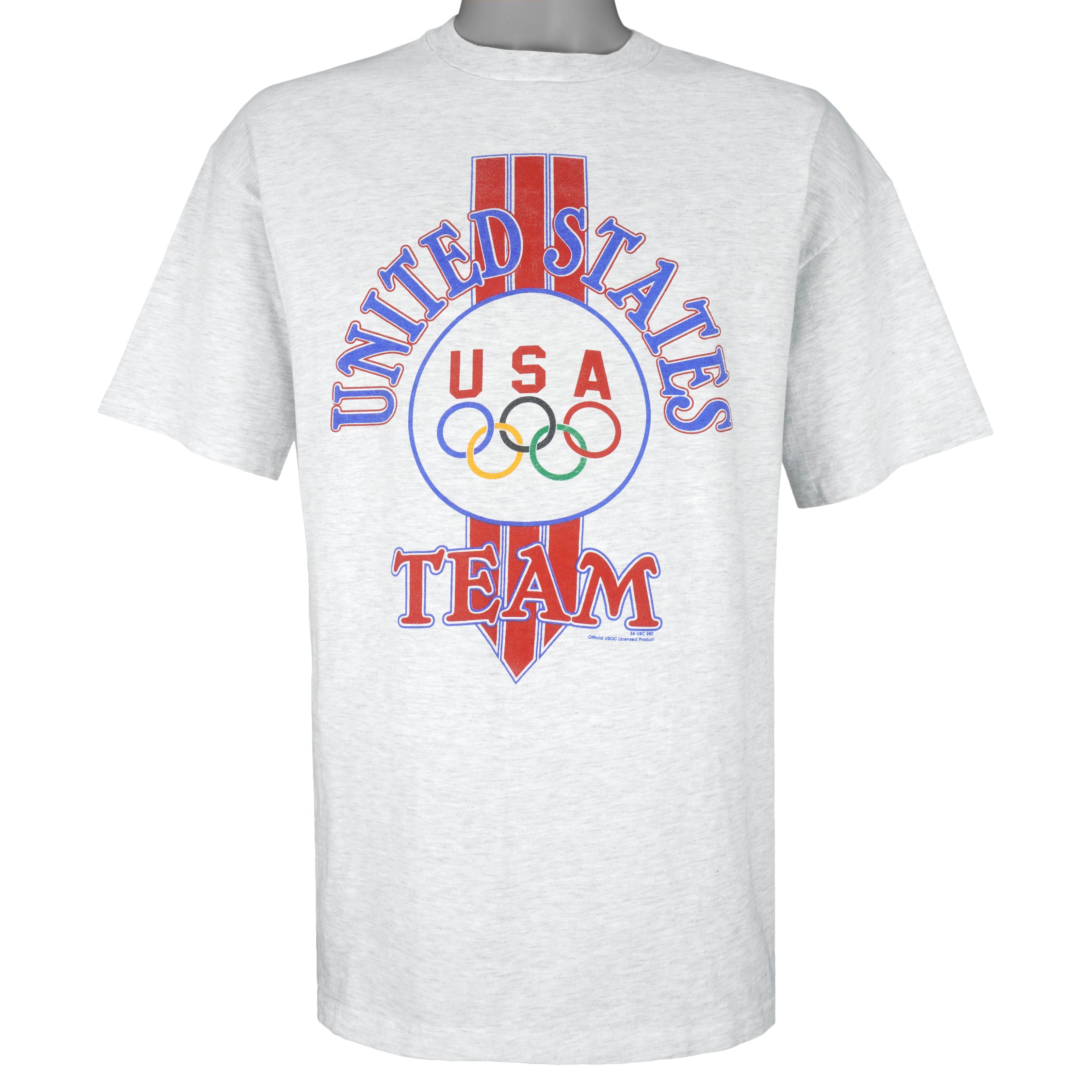 Vintage (Hanes) - Grey Team USA T-Shirt 1990s X-Large Vintage Retro