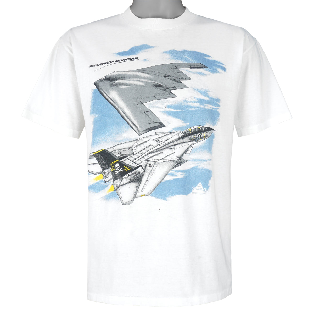 Vintage (Oneita) - Northrop Grumman Spell-Out T-Shirt 1990s Large Vintage Retro