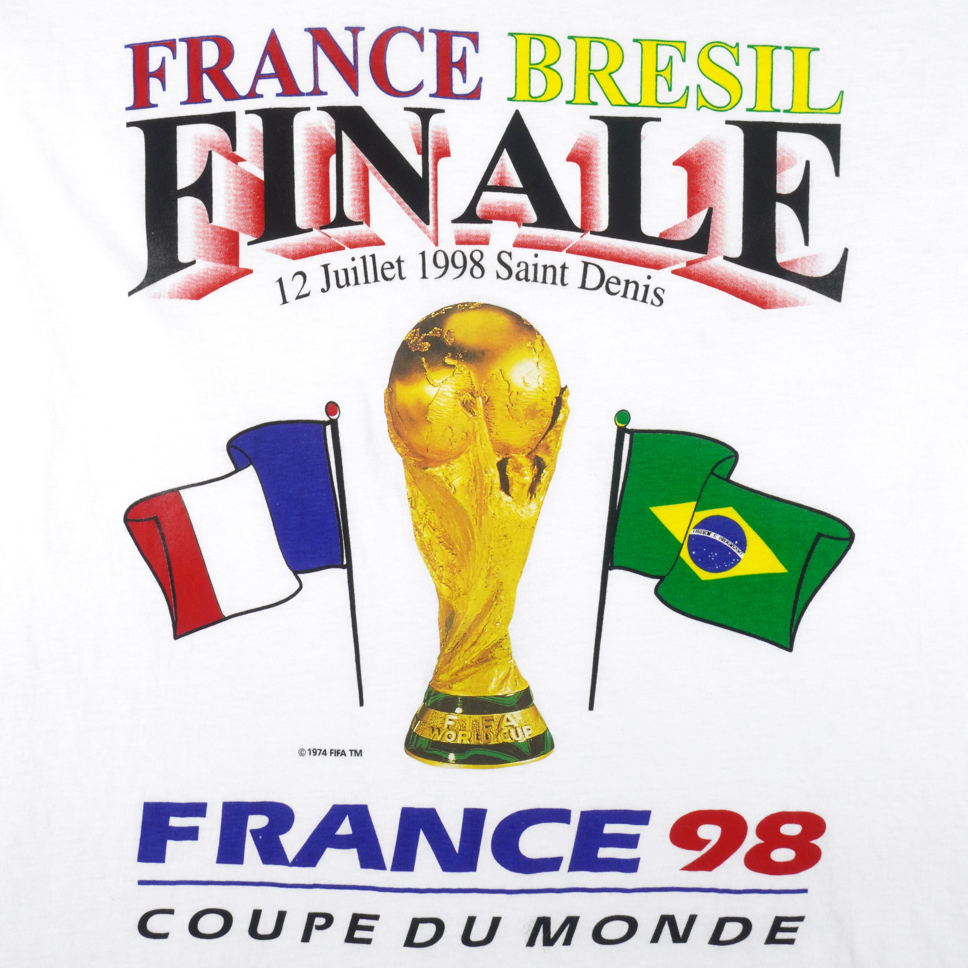 Vintage - France FIFA World Cup Final T-Shirt 1998 Large Vintage Retro