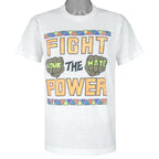 Vintage - White Fight The Power T-Shirt 1990s X-Large Vintage Retro