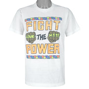 Vintage - White Fight The Power T-Shirt 1990s X-Large Vintage Retro