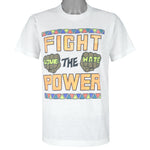 Vintage - White Fight The Power T-Shirt 1990s X-Large Vintage Retro