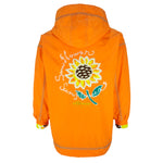 Ellesse - Orange & Yellow Sunflower Hooded Jacket 1990s Medium