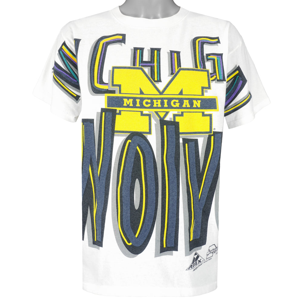 NCAA (Apex One) - Michigan Wolverines T-Shirt 1990s Large Vintage Retro Football College