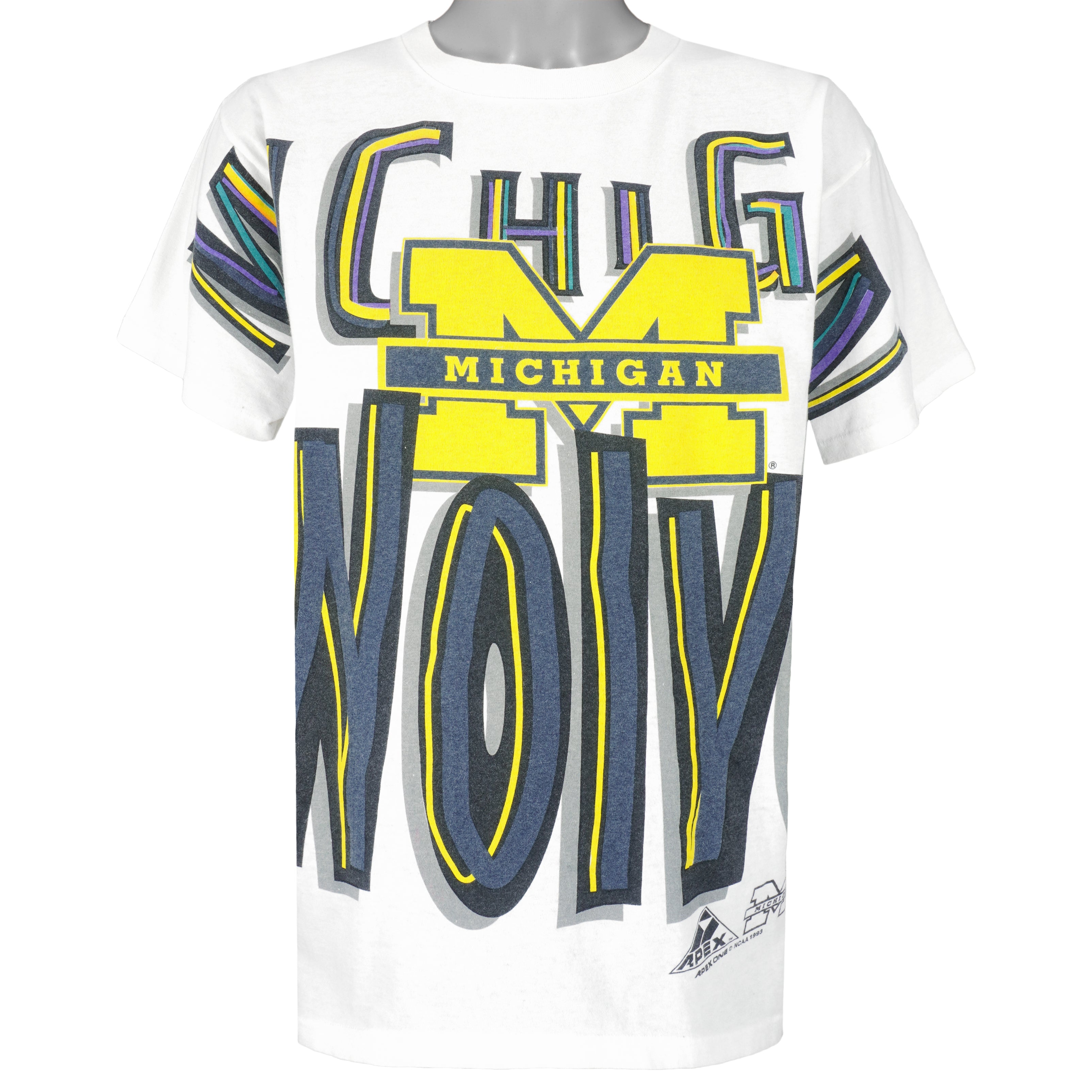 NCAA (Apex One) - Michigan Wolverines T-Shirt 1990s Large Vintage Retro Football College