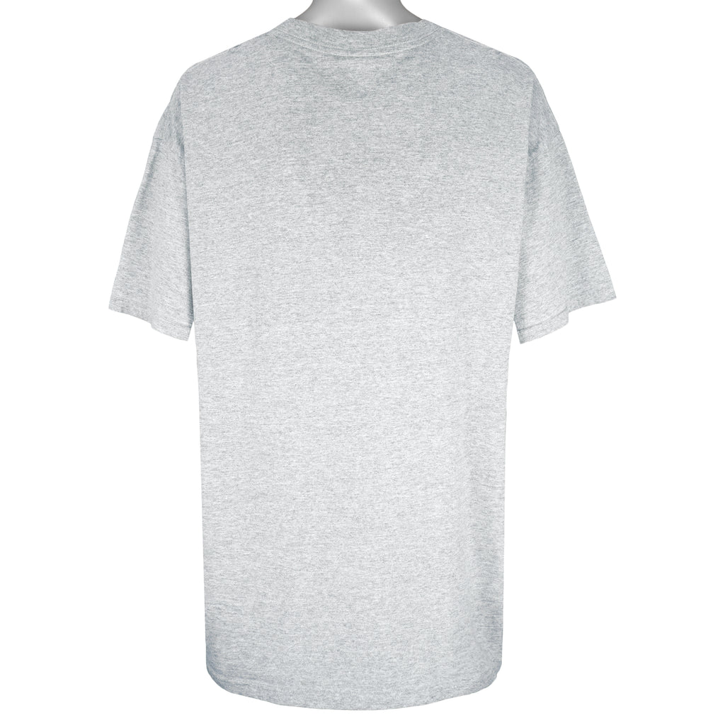 Nike - Grey Embroidered T-Shirt 1990s XX-Large Vintage Retro