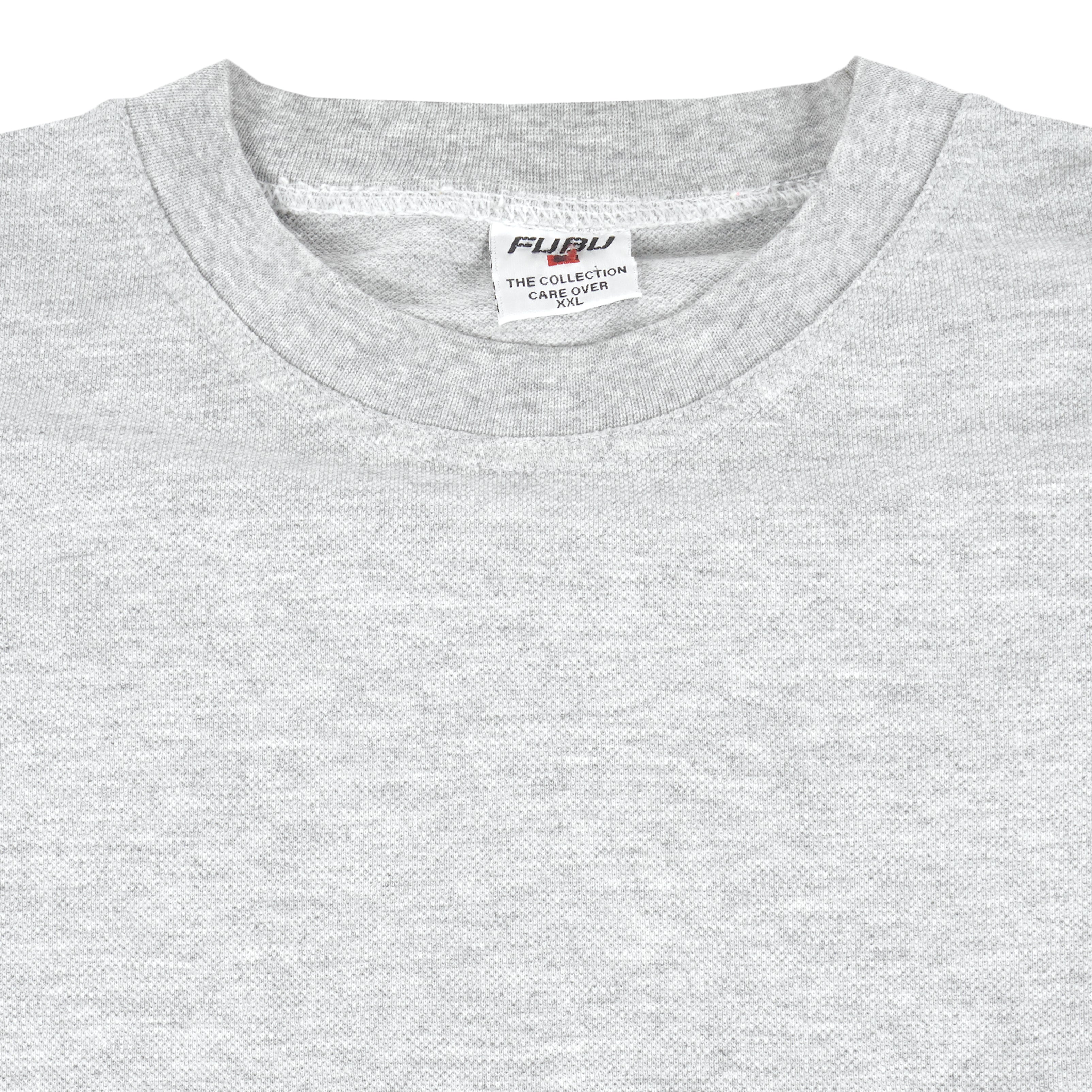 FUBU - Grey Embroidered T-Shirt 1990s XX-Large Vintage Retro