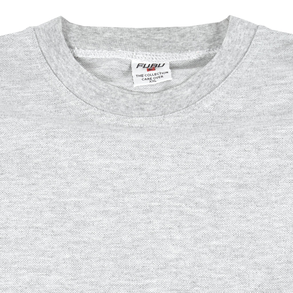 FUBU - Grey Embroidered T-Shirt 1990s XX-Large Vintage Retro