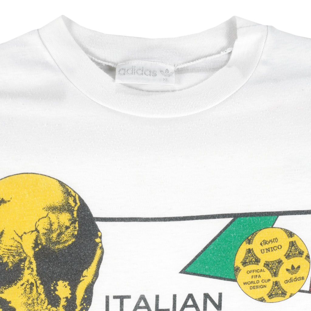 Adidas - Italian World Cup T-Shirt 1990s X-Large Vintage Retro