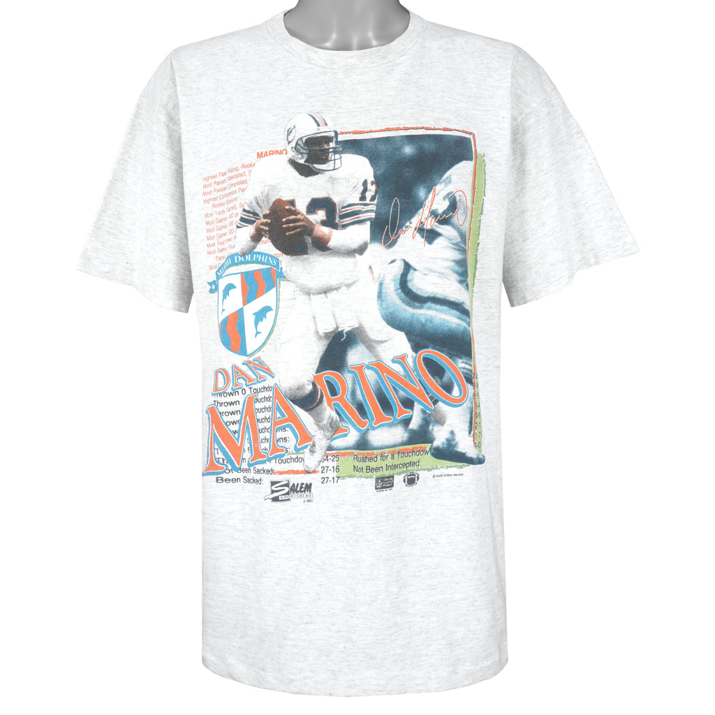 NFL (Salem) - Miami Dolphins, Dan Marino Spell-Out T-Shirt 1990 X-Large Vintage Retro Football