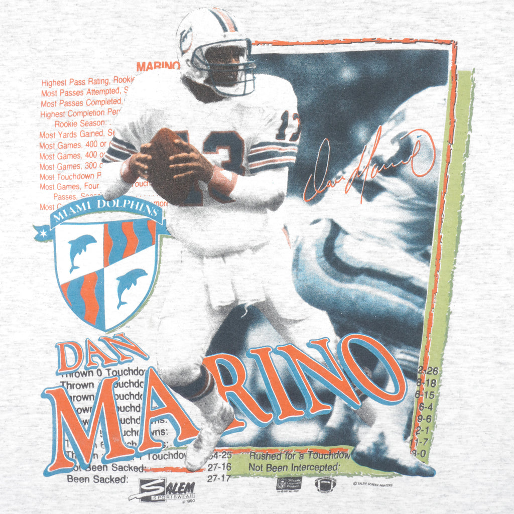 NFL (Salem) - Miami Dolphins, Dan Marino Spell-Out T-Shirt 1990 X-Large Vintage Retro Football