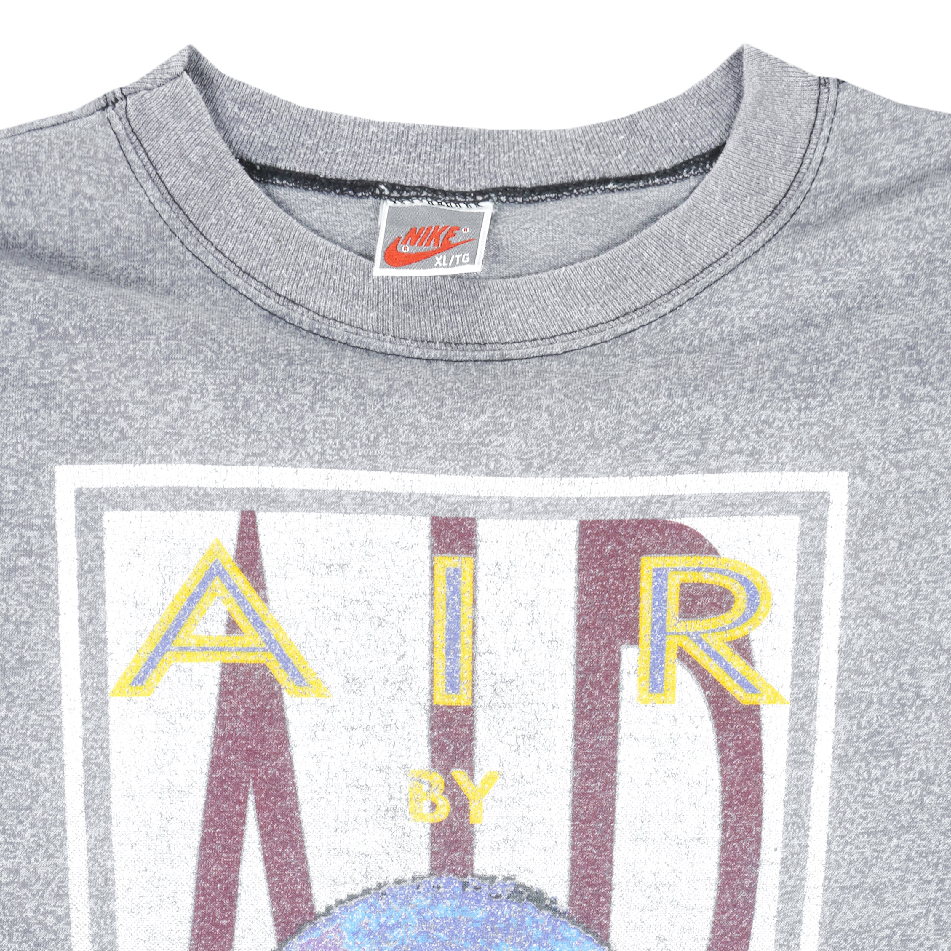 Nike - Grey Air By Michael Jordans T-Shirt 1990s X-Large Vintage Retro basketball