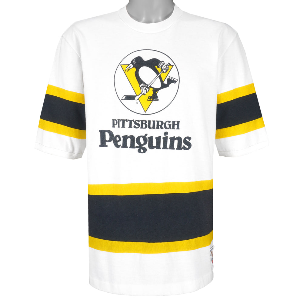 NHL (Nutmeg) - Pittsburgh Penguins Hockey Jersey 1990s Large Vintage Retro Hockey
