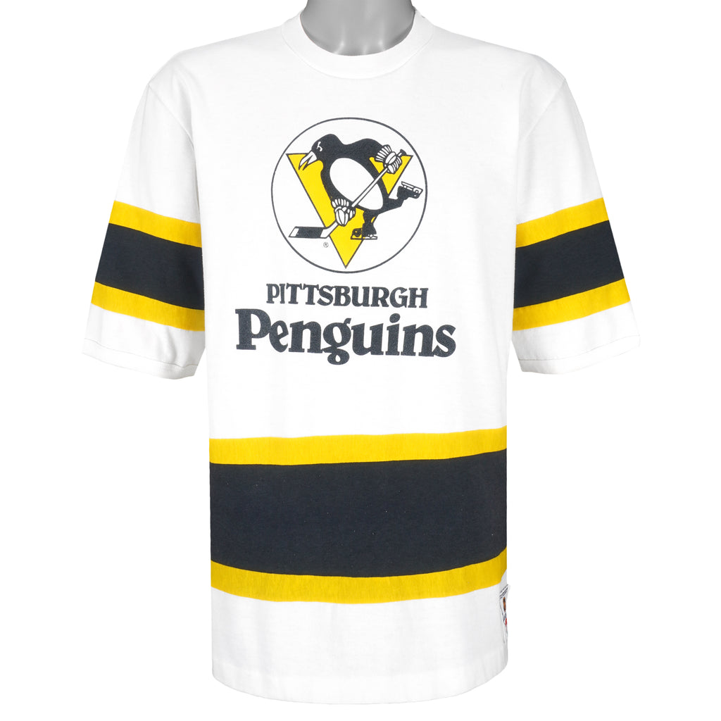 NHL (Nutmeg) - Pittsburgh Penguins Hockey Jersey 1990s Large Vintage Retro Hockey