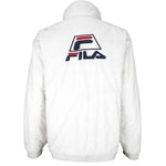 FILA - White 1/4 Zip Embroidered Jacket 1990s Large Vintage Retro