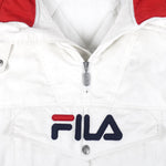 FILA - White 1/4 Zip Embroidered Jacket 1990s Large Vintage Retro