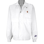 Nike - White Challenge Court Embroidered Zip-Up Jacket 1990s Large Vintage Retro