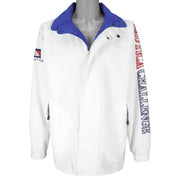 Nautica - White & Blue Zip-Up Reversible Jacket 1990s X-Large Vintage Retro