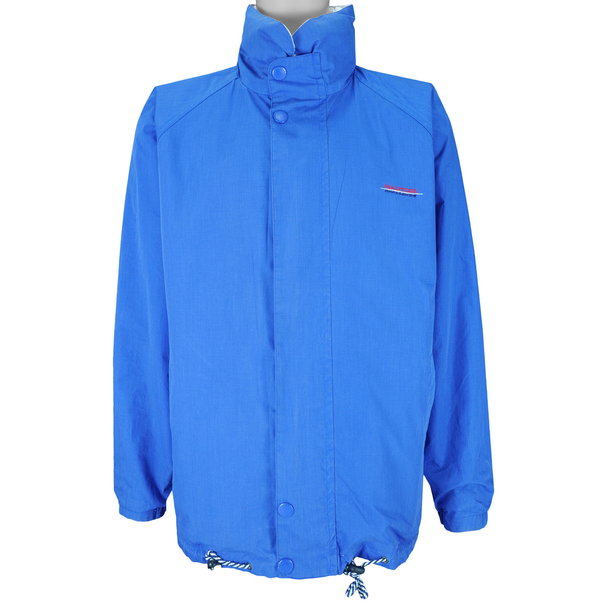 Nautica - White & Blue Zip-Up Reversible Jacket 1990s X-Large Vintage Retro