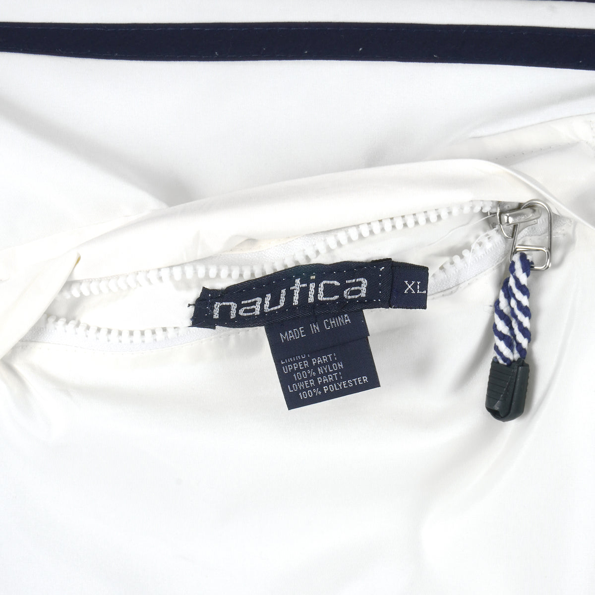 Nautica - White & Blue Zip-Up Reversible Jacket 1990s X-Large Vintage Retro