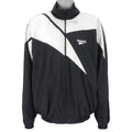 Reebok - B&W Kamikaze Zip-Up Windbreaker 1990s Large Vintage Retro