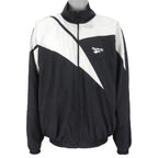 Reebok - B&W Kamikaze Zip-Up Windbreaker 1990s Large Vintage Retro