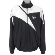 Reebok - B&W Kamikaze Zip-Up Windbreaker 1990s Large Vintage Retro