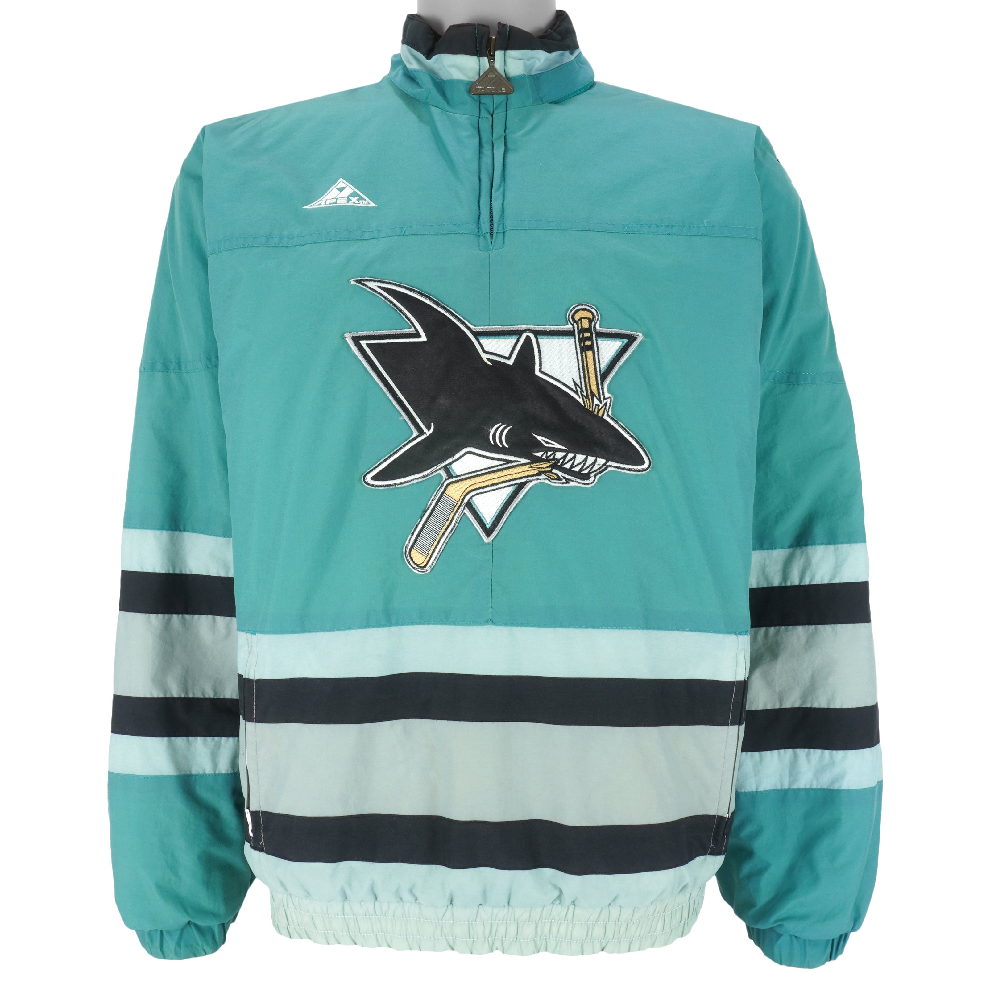 90s Vintage Starter NHL San Jose Sharks Hooded Puffer Jacket Large
