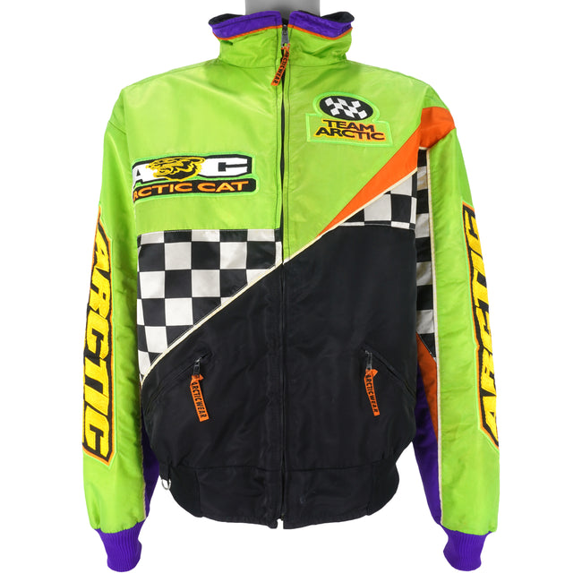 Vintage Team Arctic Cat Snowmobile Zip-Up Racing Jacket 1990s Large