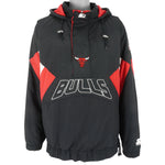 Starter - Chicago Bulls 1/4 Zip Hooded Jacket 1990s X-Large