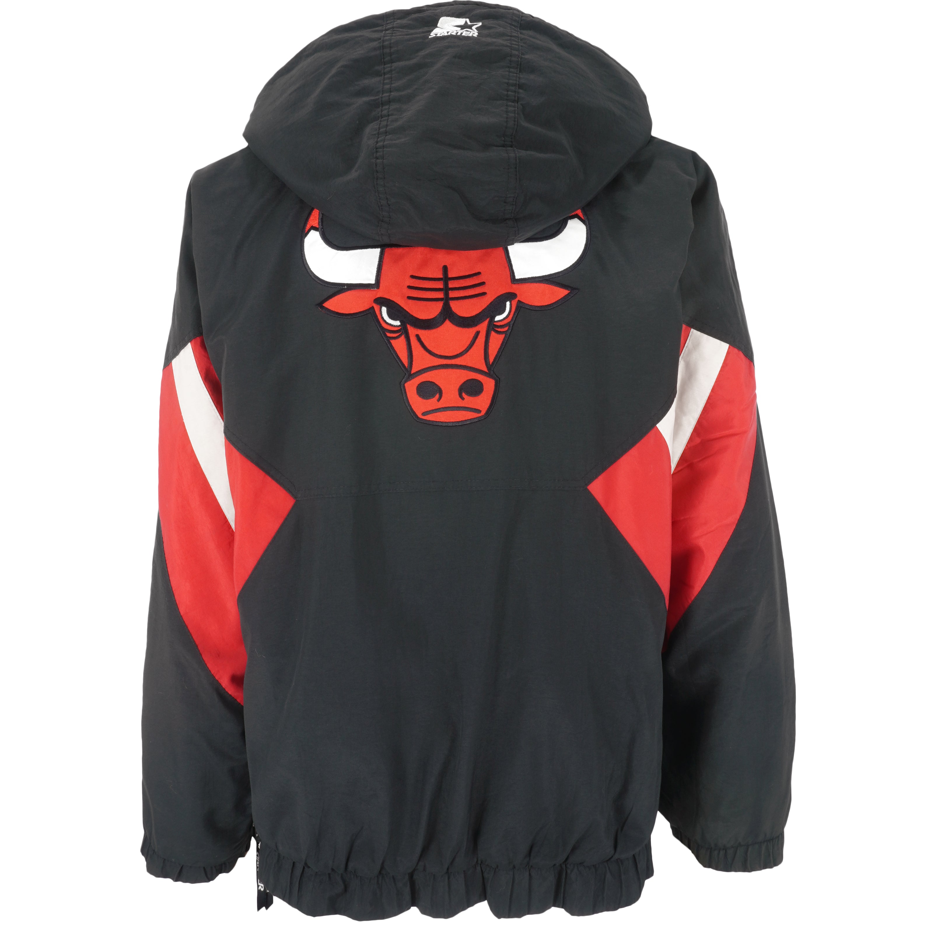 Vintage 90s Chicago Bulls Starter Jacket with Fur Lined Hood - ShopperBoard