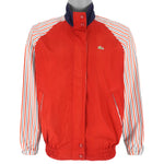 Lacoste - Red Striped Arms Zip-Up Jacket Large Vintage Retro