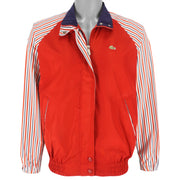 Lacoste - Red Striped Arms Zip-Up Jacket Large Vintage Retro