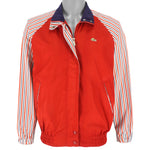 Lacoste - Red Striped Arms Zip-Up Jacket Large Vintage Retro
