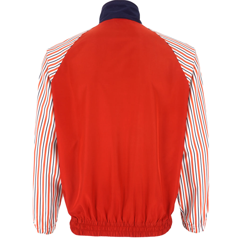 Lacoste - Red Striped Arms Zip-Up Jacket Large Vintage Retro