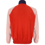 Lacoste - Red Striped Arms Zip-Up Jacket Large Vintage Retro