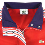 Lacoste - Red Striped Arms Zip-Up Jacket Large Vintage Retro