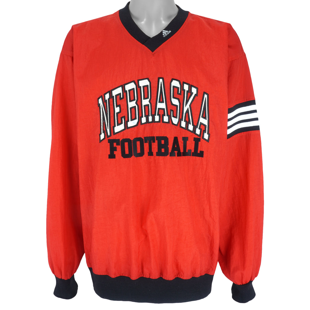 Adidas - Nebraska Cornhuskers Windbreaker 1990s X-Large Vintage Retro College Football