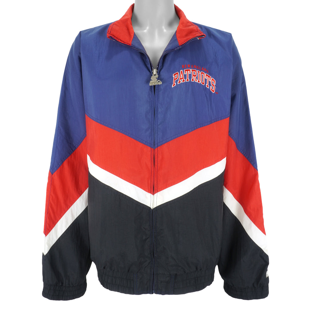 Starter - New England Patriots Zip-Up Windbreaker 1990s X-Large Vintage Retro Football