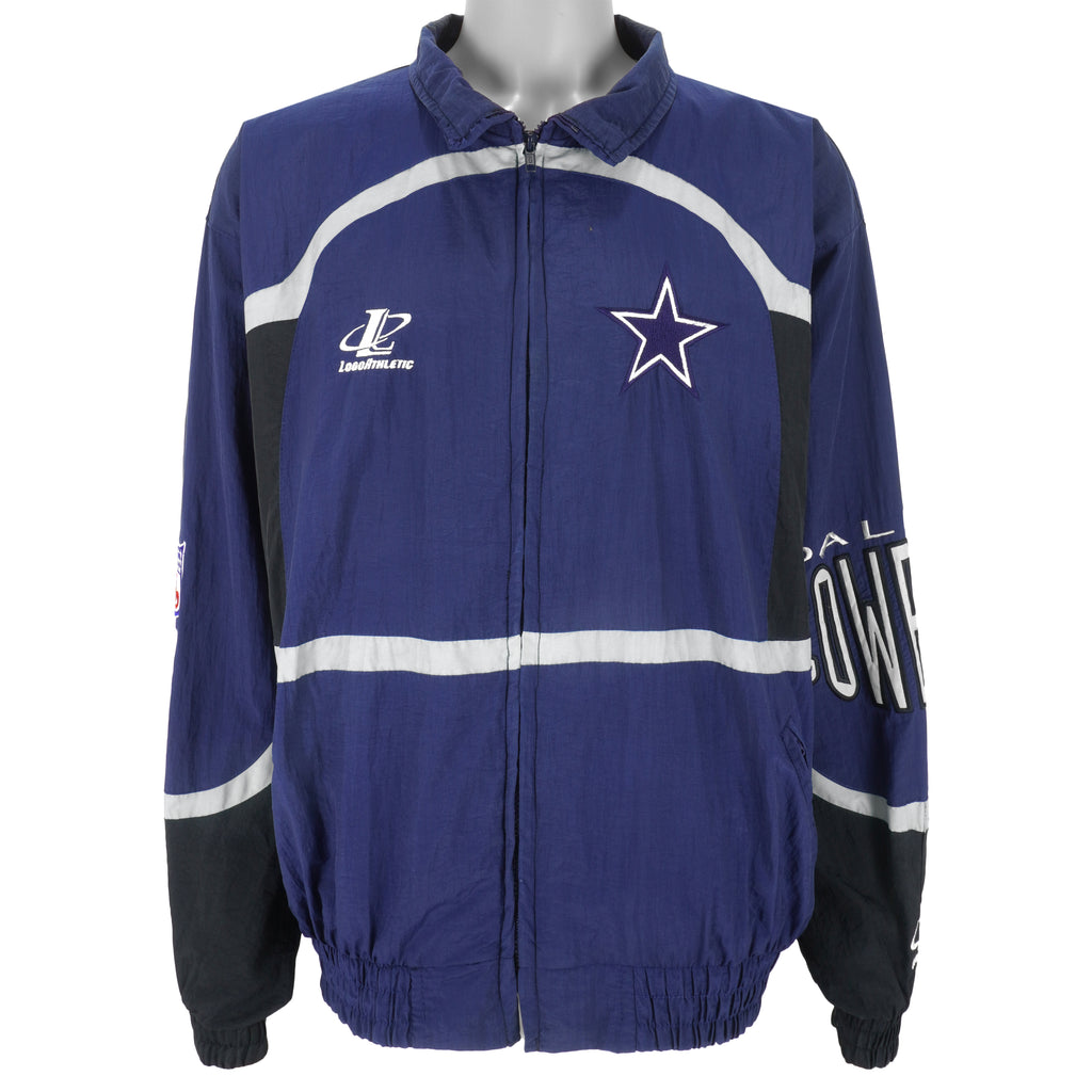NFL (Pro Line) - Dallas Cowboys Zip-Up Windbreaker 1990s X-Large Vintage Retro Football
