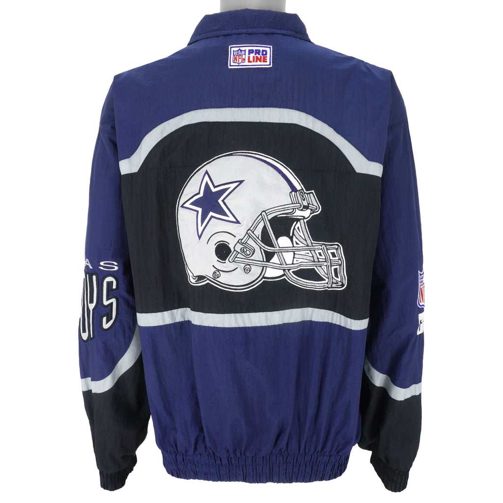NFL (Pro Line) - Dallas Cowboys Zip-Up Windbreaker 1990s X-Large Vintage Retro Football