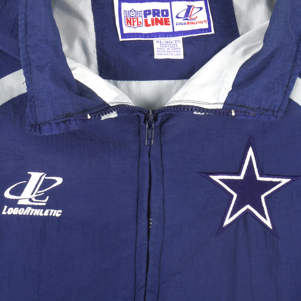 NFL (Pro Line) - Dallas Cowboys Zip-Up Windbreaker 1990s X-Large Vintage Retro Football
