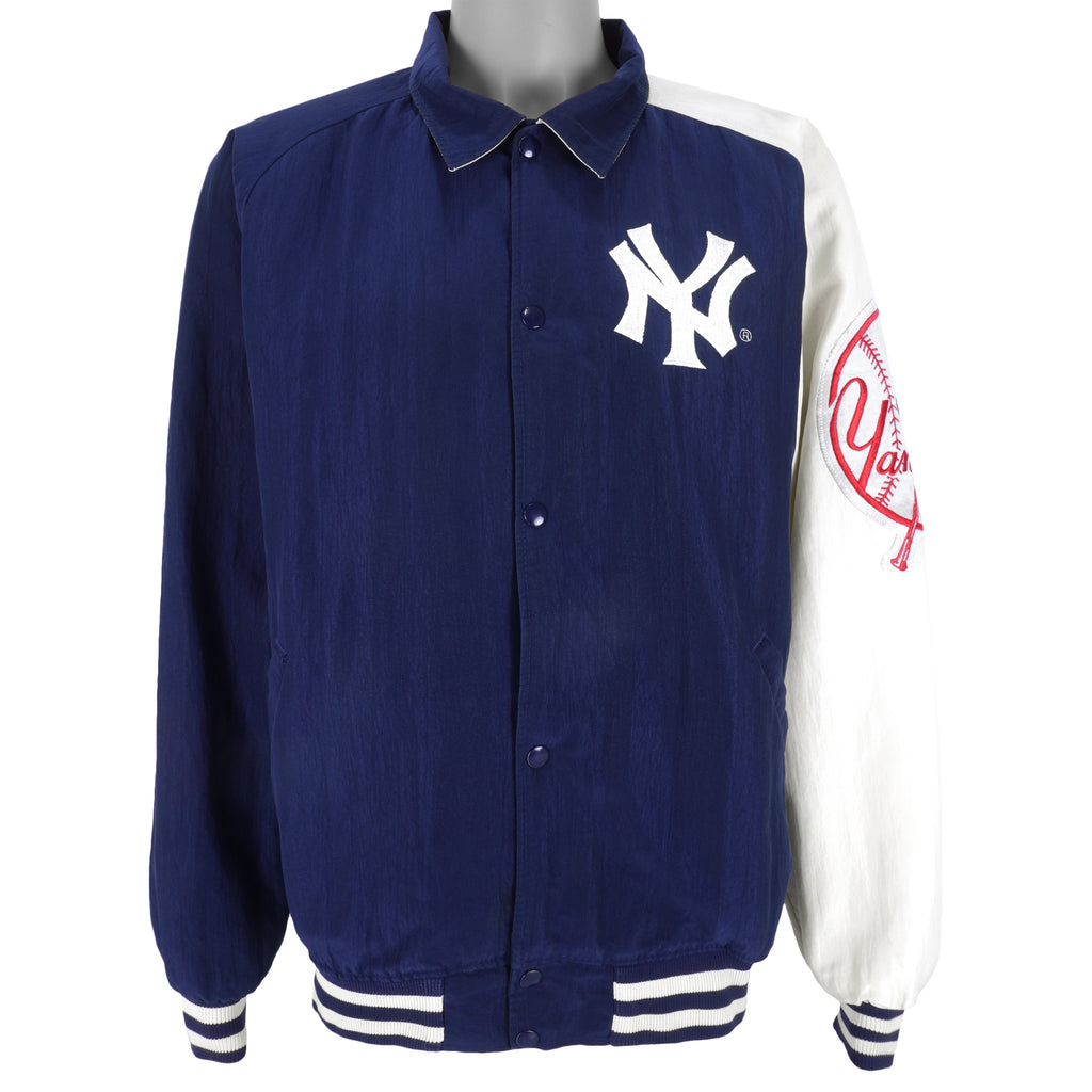 Starter - New York Yankees Button-Up Windbreaker 1990s X-Large Vintage Retro Baseball