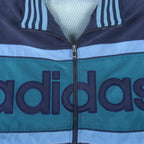Adidas - Blue Zip-Up Track T-Shirt 1990s XX-Large Vintage Retro