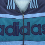 Adidas - Blue Zip-Up Track T-Shirt 1990s XX-Large Vintage Retro