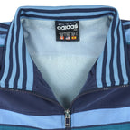Adidas - Blue Zip-Up Track T-Shirt 1990s XX-Large Vintage Retro