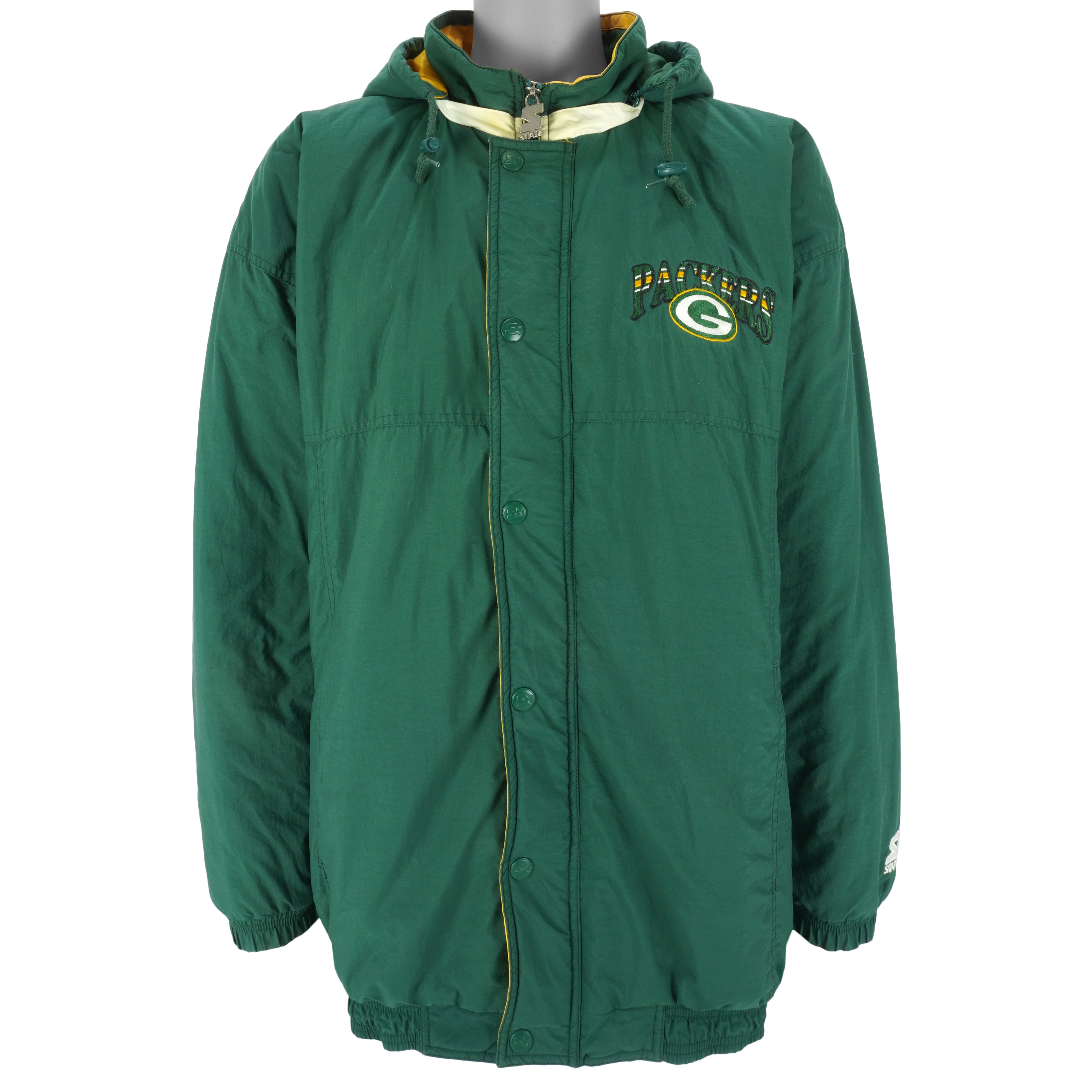 Starter - Green Bay Packers Hooded Jacket 1990s 2X-Large Vintage Retro Football