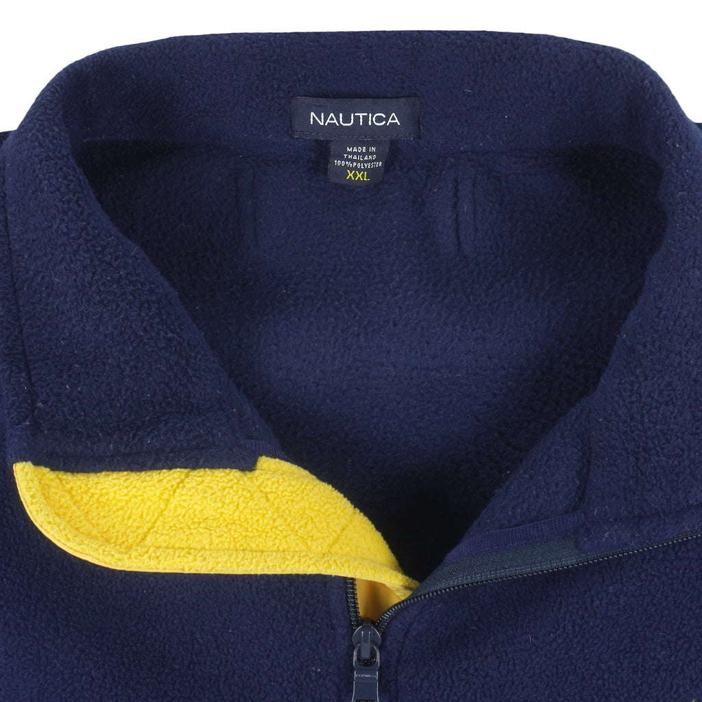 Nautica - Blue Competition 1/4 Zip Embroidered Sweatshirt 1990s 2X-Large Vintage Retro