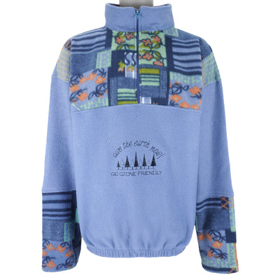 Vintage - Save The Earth Now 1/4 Zip Fleece Sweatshirt 1990s X-Large